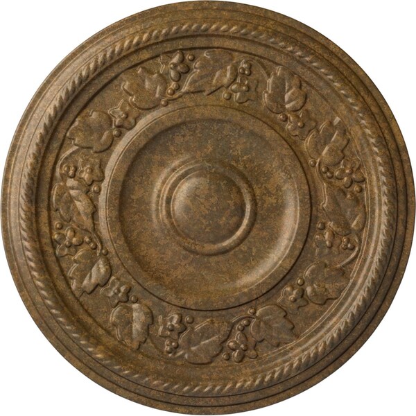 Ekena Millwork Tyrone Ceiling Medallion (Fits Canopies up to 6 3/4"), Hand-Painted Rubbed Bronze, 16 1/8"OD x 3/4"P CM16TYRZS - main
